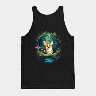Corgi In The Forest Tank Top